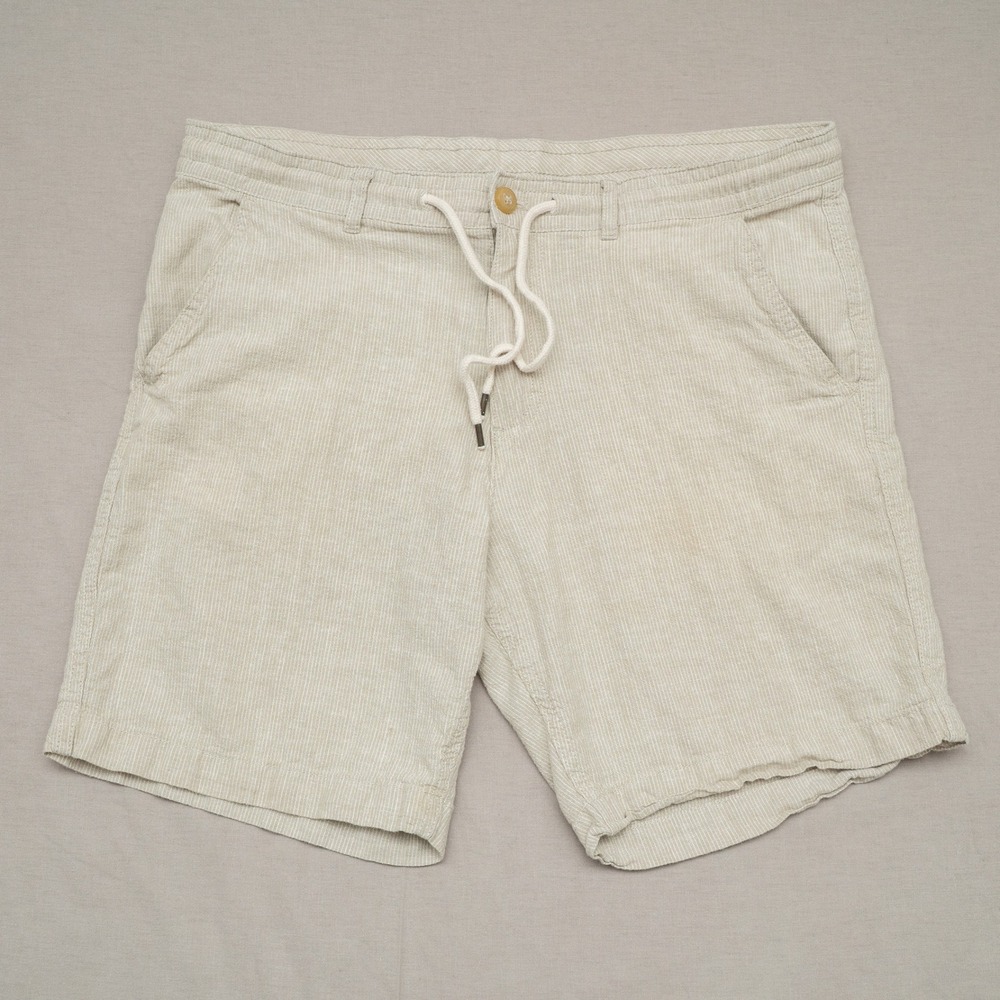 Vintage Y2k 2000s TKO Linen Blend Lightweight Draw String Shorts Adult M 34x8